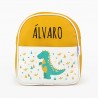 Mochila Dinosaurio Mostaza personalizada
