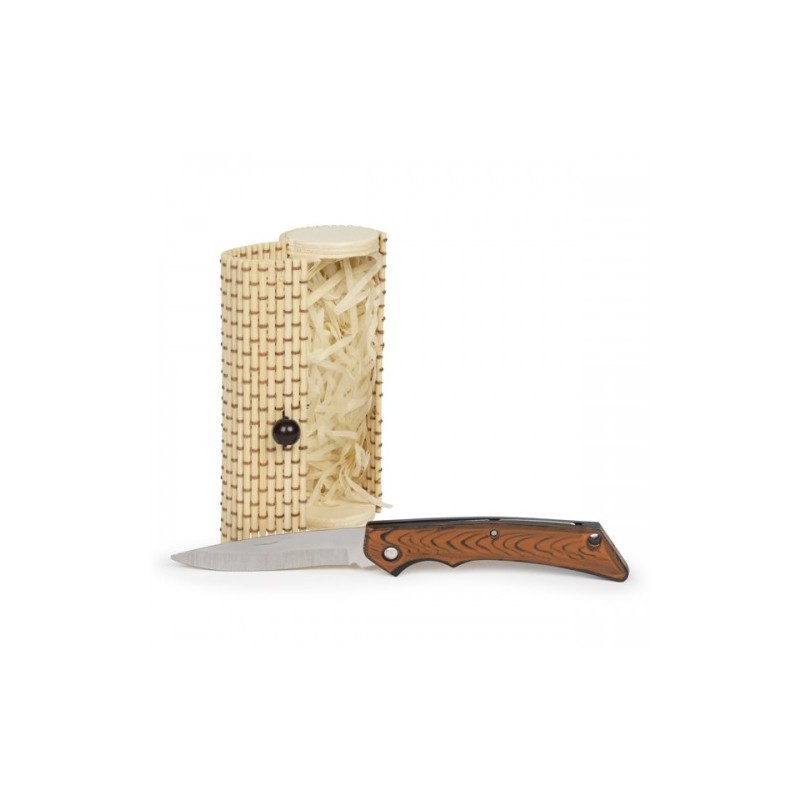 Caja bambú con navaja