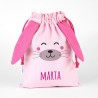 Saquito Zoo Conejito Rosa personalizado