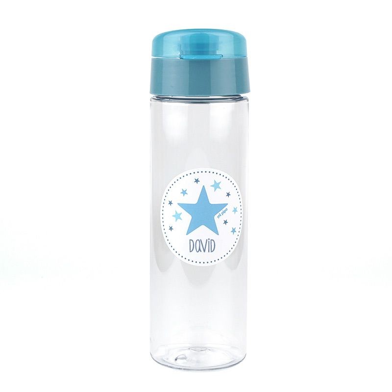 Botella Estrella Menta,Rosa o Azul 600ml personalizada