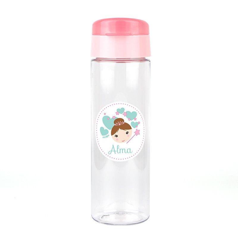 Botella Hada Rosa 600ml personalizada