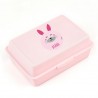 Cajita Porta Alimentos Conejito Rosa personalizada