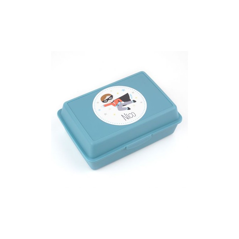 Cajita Porta Alimentos Superhéroe Azul personalizada