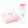 Pack Botella 600ml + Cajita Porta Alimentos Unicornio Rosa personalizadas