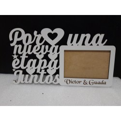 MARCO EN MADERA FRASE AMOR