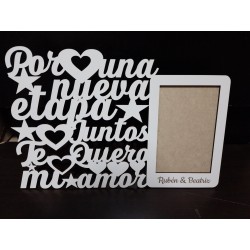 MARCO EN MADERA FRASE AMOR