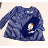 BLUSON RAYA AZUL CON LNEA BORDADA
