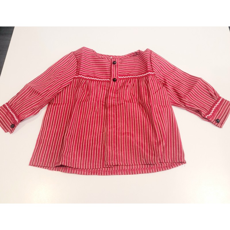 BLUSON RAYAS BORDADO FUCSIA