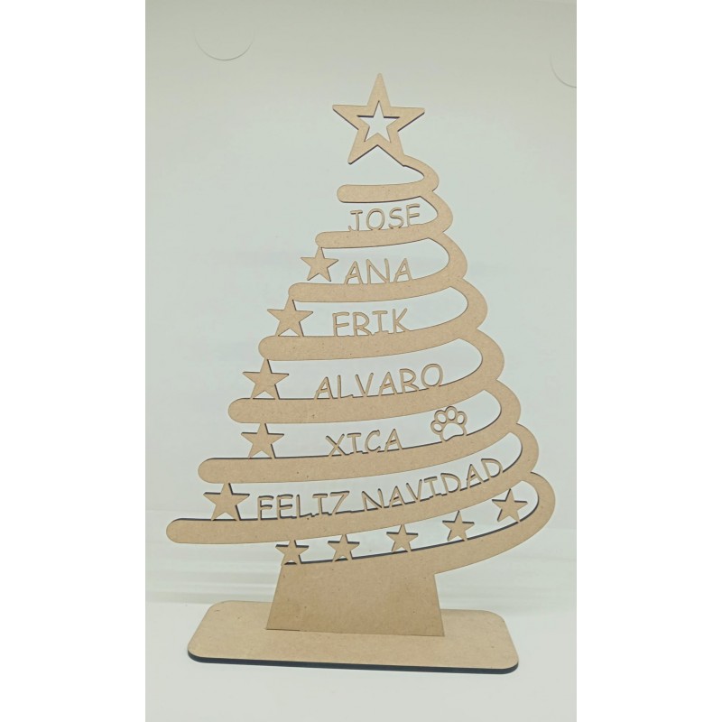 ARBOL MADERA NAVIDAD PERSONALIZADO 30 CM