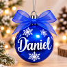 Bola de Navidad Personalizada Azul Electrico Brillo