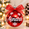 Bola de Navidad Personalizada Rojo Brillo