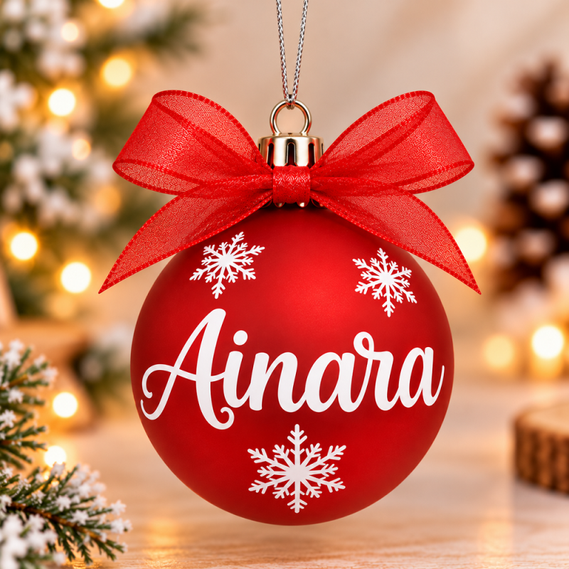 Bola de Navidad Personalizada Rojo Mate