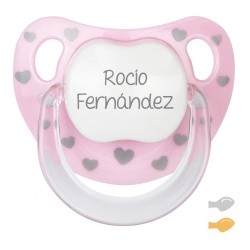 Chupete Baby Chic Corazones Personalizado