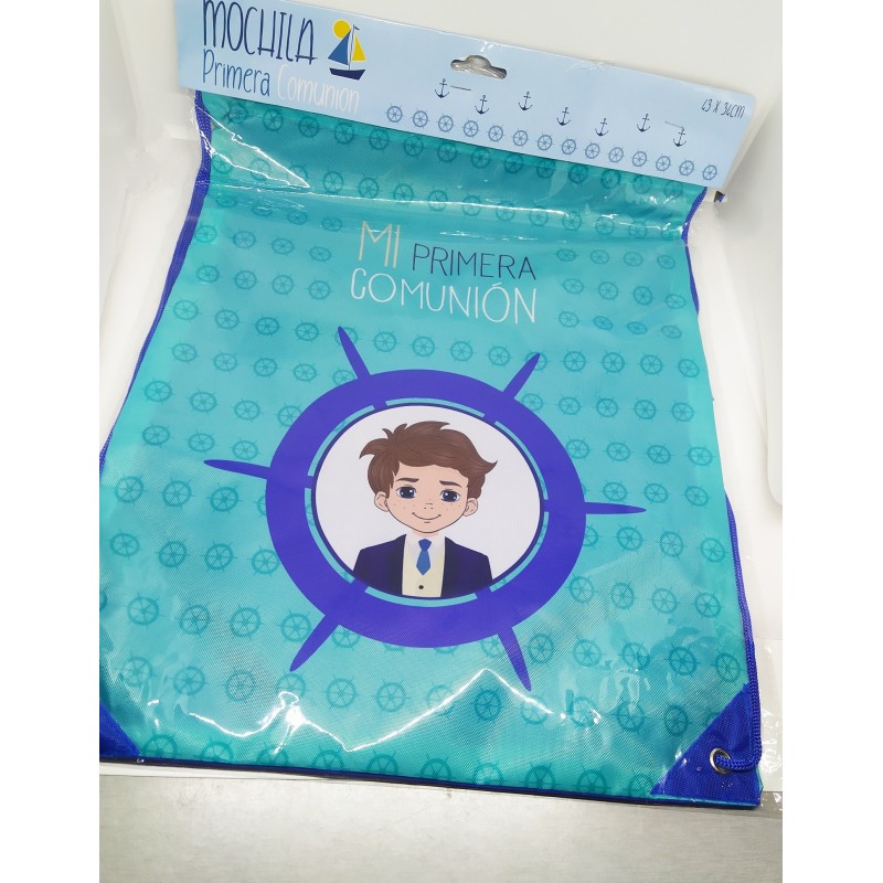 BOLSA MOCHILA NIÑO CASTAÑO COMUNIÓN