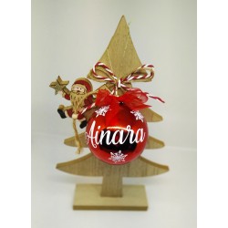 Bola Navidad Con Nombre 8 cm